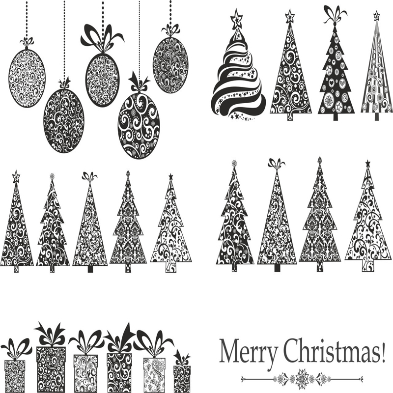طرح مجموعه کریسمس مبارک مناسب برای استفاده در دستگاه های cnc چوب و cnc لیزر - merry christmas set cdr file