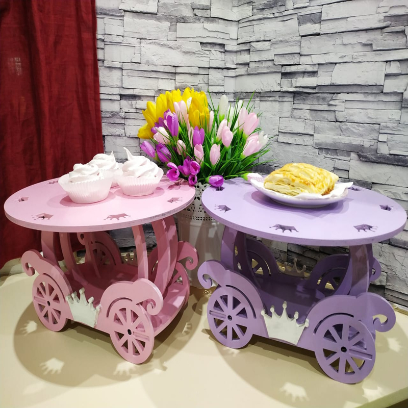 طرح پایه کیک کالسکه مناسب برای استفاده در دستگاه های cnc چوب و cnc لیزر - laser cut carriage cake stand cdr file