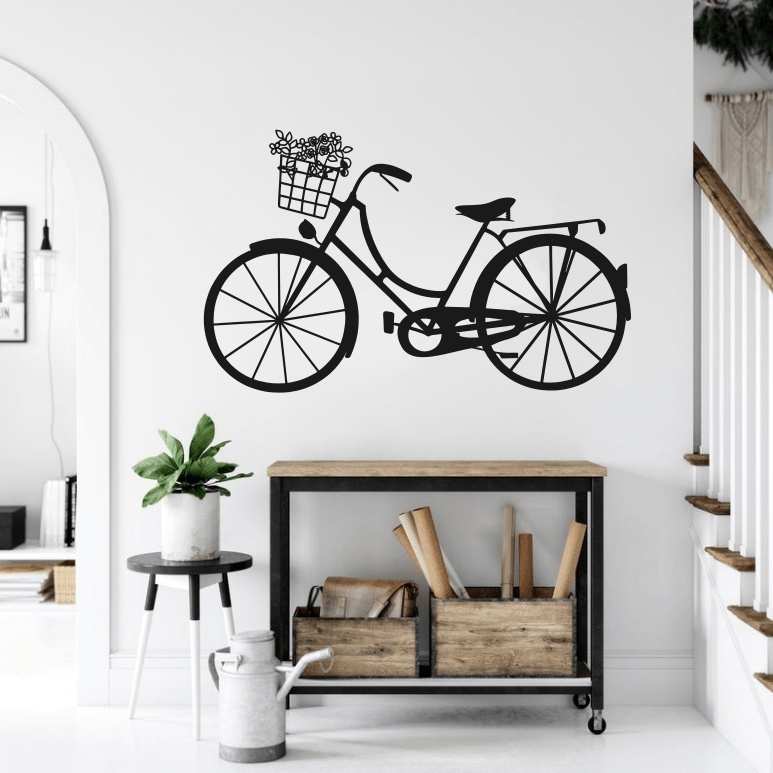 طرح تزیین دیوار برش دوچرخه با لیزر مناسب برای استفاده در دستگاه های cnc چوب و cnc لیزر - laser cut bicycle wall decor cdr file