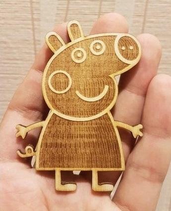 طرح خوک پپا مناسب برای استفاده در دستگاه های cnc چوب و cnc لیزر - laser cut peppa pig dxf file