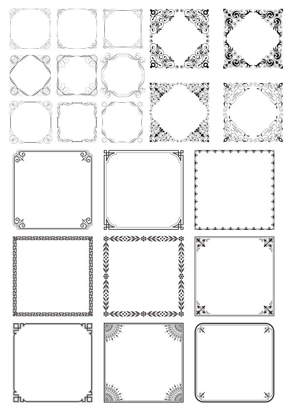 طرح قاب‌های حاشیه مناسب برای استفاده در دستگاه های cnc چوب و cnc لیزر - border frames cdr file