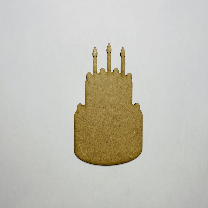 طرح کیک تولد چوبی ناتمام مناسب برای استفاده در دستگاه های cnc چوب و cnc لیزر - laser cut unfinished wood birthday cake shape craft cdr file