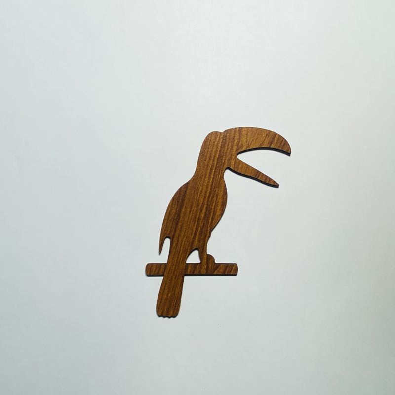 طرح برش چوب طرح توکان برای لیزر برش مناسب برای استفاده در دستگاه های cnc چوب و cnc لیزر - laser cut toucan shape unfinished wood cutout cdr file