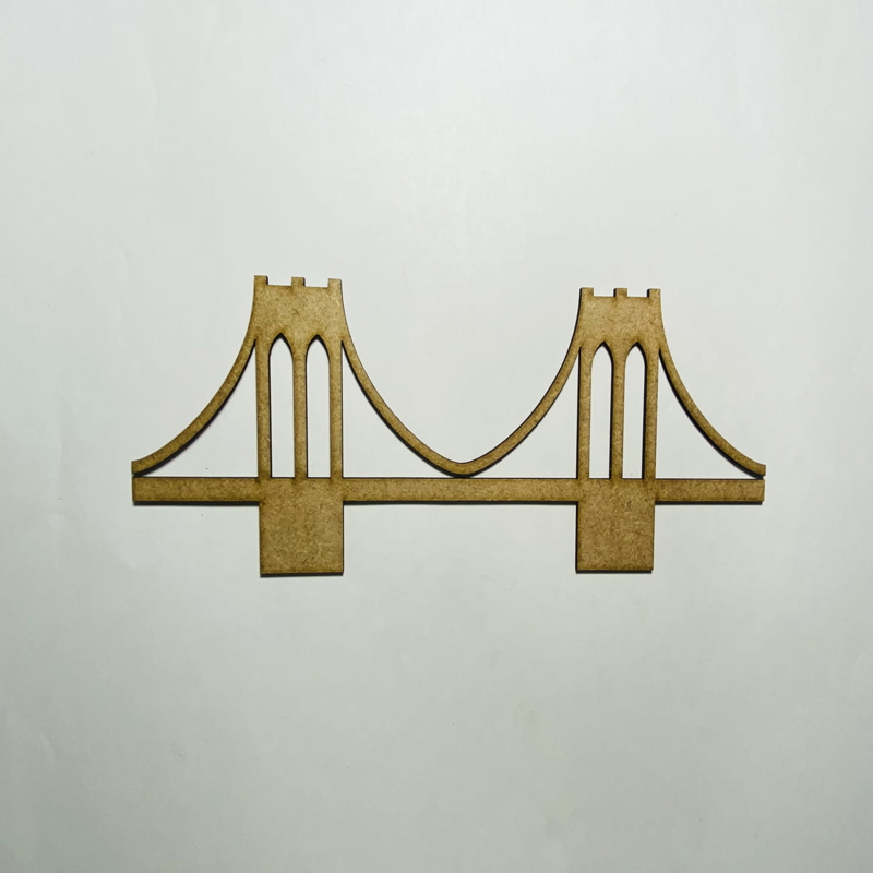 طرح پل چوبی بروکلین ناتمام مناسب برای استفاده در دستگاه های cnc چوب و cnc لیزر - laser cut unfinished brooklyn bridge wood cutout cdr file