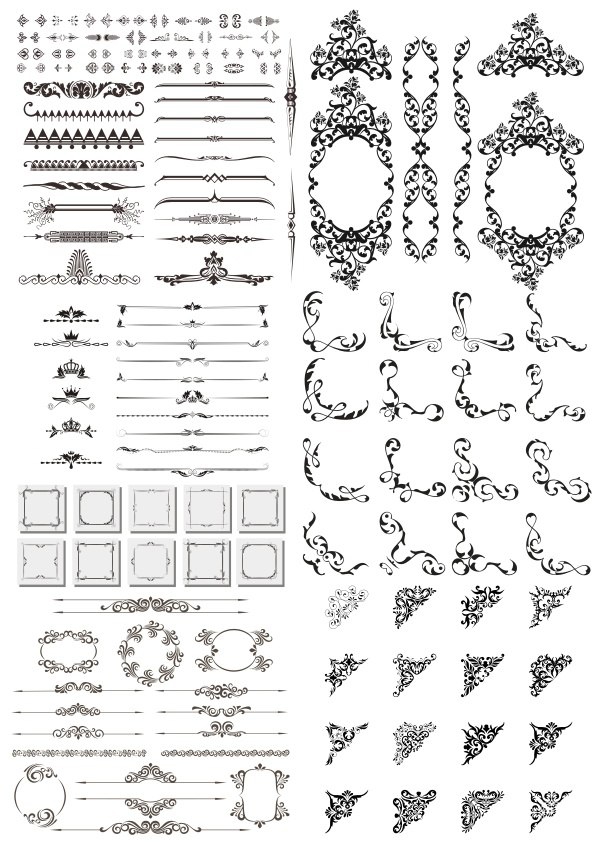 طرح جداکننده‌ها و عناصر طراحی مناسب برای استفاده در دستگاه های cnc چوب و cnc لیزر - dividers and design elements cdr file