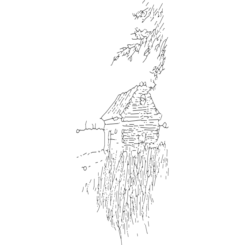 طرح کلبه ای در دشت مناسب برای استفاده در دستگاه های cnc چوب و cnc لیزر - cabin on the plains dxf file
