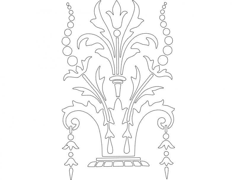 طرح تزئینی شماره ۲ با مناسب برای استفاده در دستگاه های cnc چوب و cnc لیزر - ornament design 2 dxf file