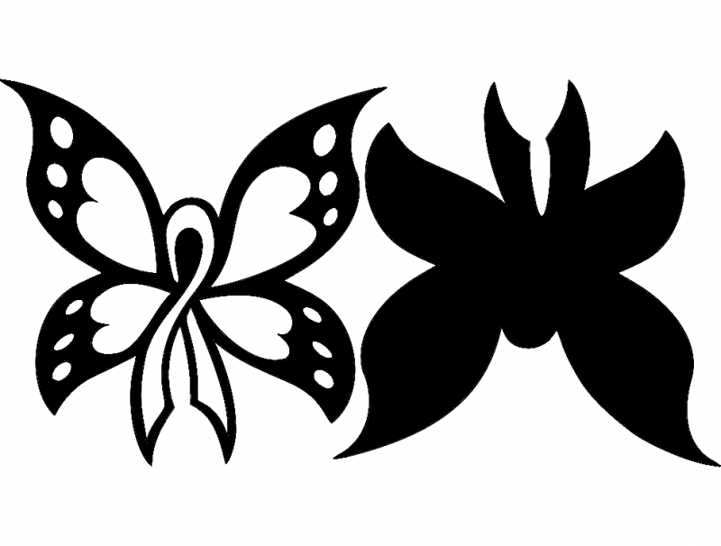 طرح پروانه سرطانی ۲ تکه ۱۲x۱۲ مناسب برای استفاده در دستگاه های cnc چوب و cnc لیزر - cancer butterfly 2pc 12x12 dxf file
