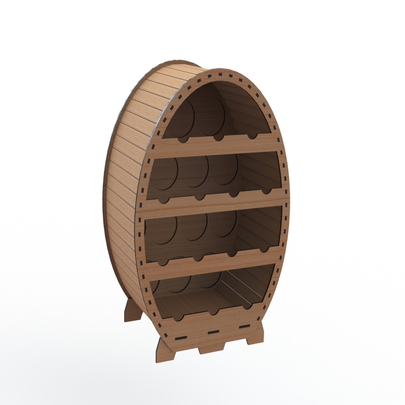 طرح قفسه نوشابه ۱۴ بطری مناسب برای استفاده در دستگاه های cnc چوب و cnc لیزر - 14 bottles wine rack laser cut plans cdr file