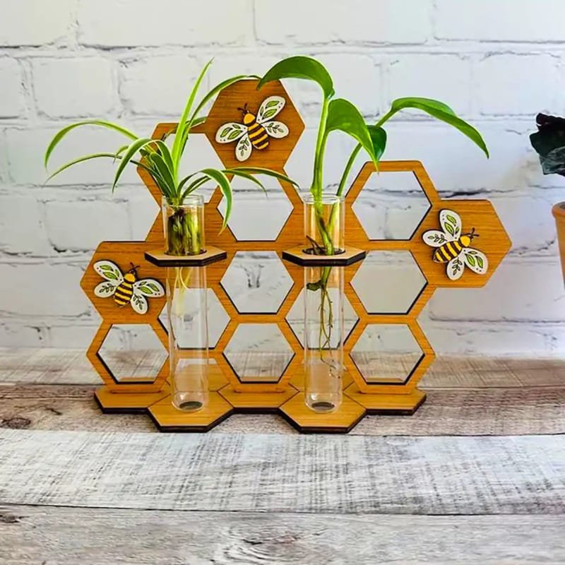 طرح ایستگاه انتشار به شکل لانه زنبوری مناسب برای استفاده در دستگاه های cnc چوب و cnc لیزر - laser cut honeycomb shaped propagation station