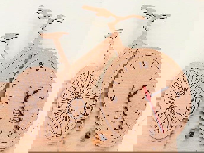 طرح ساعت دوچرخه مناسب برای استفاده در دستگاه های cnc چوب و cnc لیزر - laser cut bicycle clock