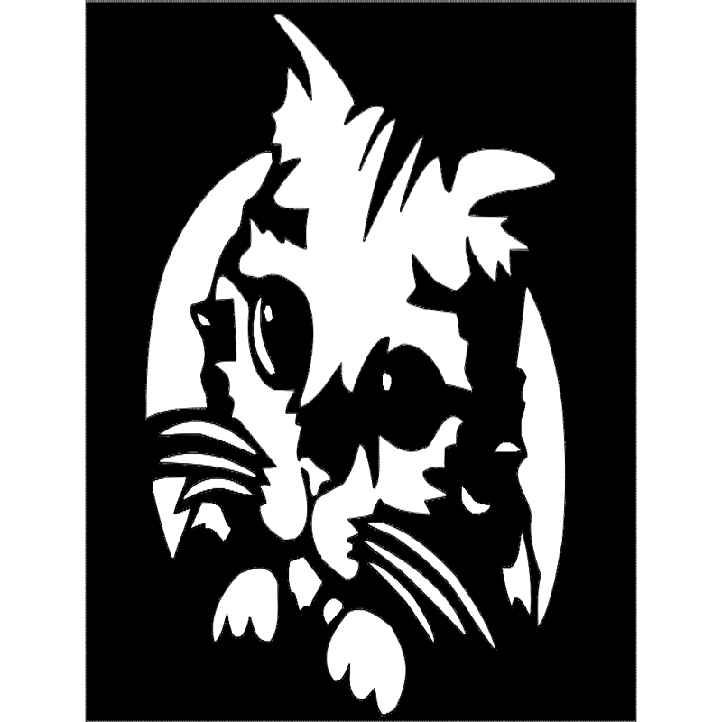 طرح بچه گربه مناسب برای استفاده در دستگاه های cnc چوب و cnc لیزر - kitty dxf file