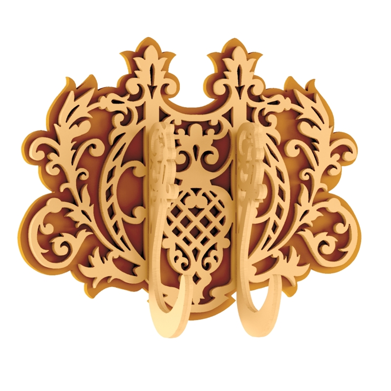 طرح قلاب دیواری تزئینی مبلمان برای کت و شلوار و کاردستی مناسب برای استفاده در دستگاه های cnc چوب و cnc لیزر - furniture decorative wall hooks for coat and craft dxf file