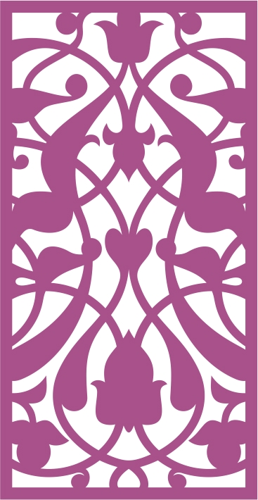طرح گل روی پرده مناسب برای استفاده در دستگاه های cnc چوب و cnc لیزر - design of laser cut floral screen cdr file