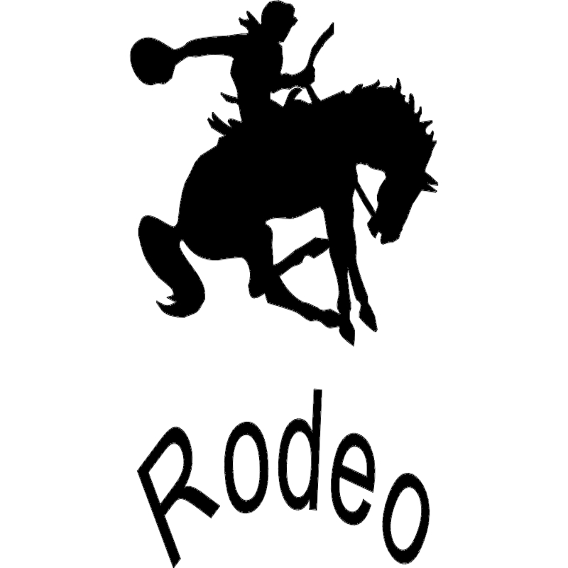 طرح وکتور سیلوئت مسابقه اسب دوانی مناسب برای استفاده در دستگاه های cnc چوب و cnc لیزر - rodeo silhouette vector dxf file