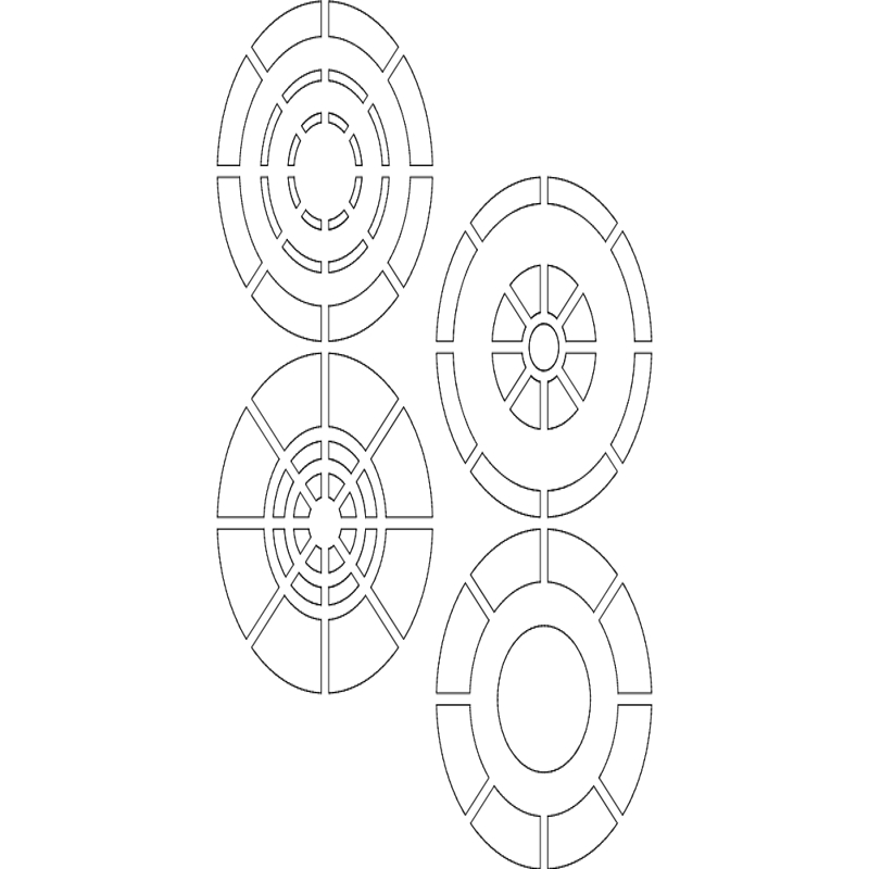 طرح دایره‌ها مناسب برای استفاده در دستگاه های cnc چوب و cnc لیزر - circles dxf file