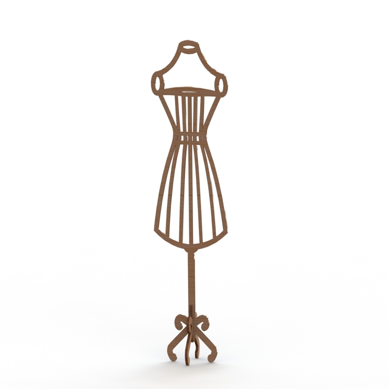 طرح فرم لباس مانکن mdf با قطر 6 میلی‌متر مناسب برای استفاده در دستگاه های cnc چوب و cnc لیزر - mannequin mdf dress form laser cut 6mm cdr file