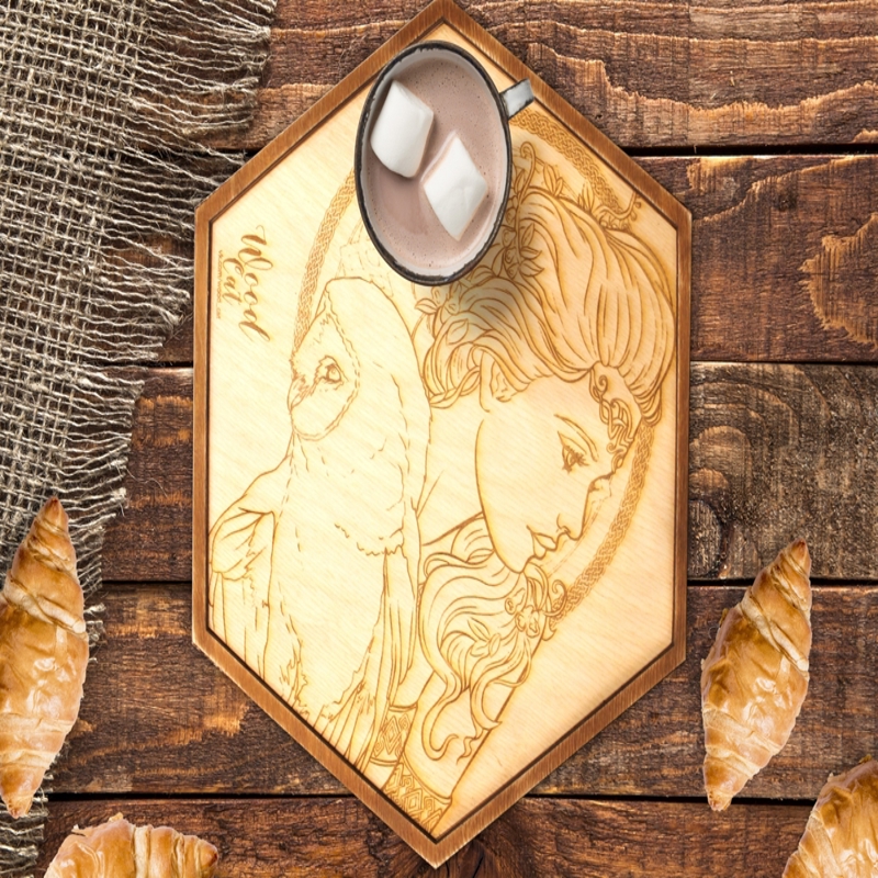 طرح سینی چوبی حکاکی شده با دستگاه مناسب برای استفاده در دستگاه های cnc چوب و cnc لیزر - laser cut engraved wooden tray cdr file
