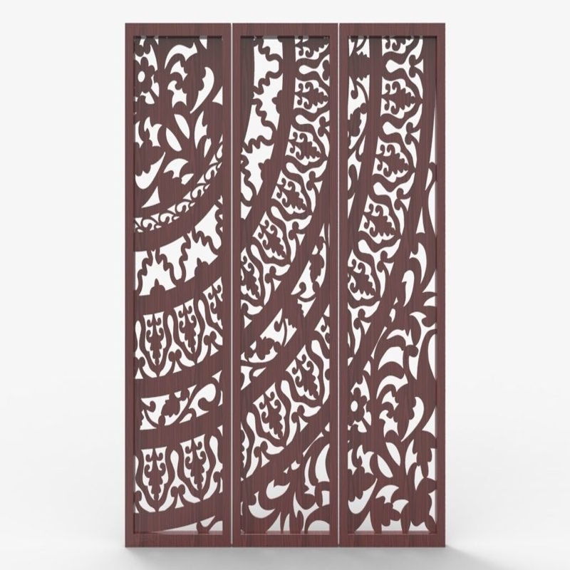 طرح پنل های صفحه نمایش سوراخ دار مناسب برای استفاده در دستگاه های cnc چوب و cnc لیزر - laser cut perforated screen panels dxf file
