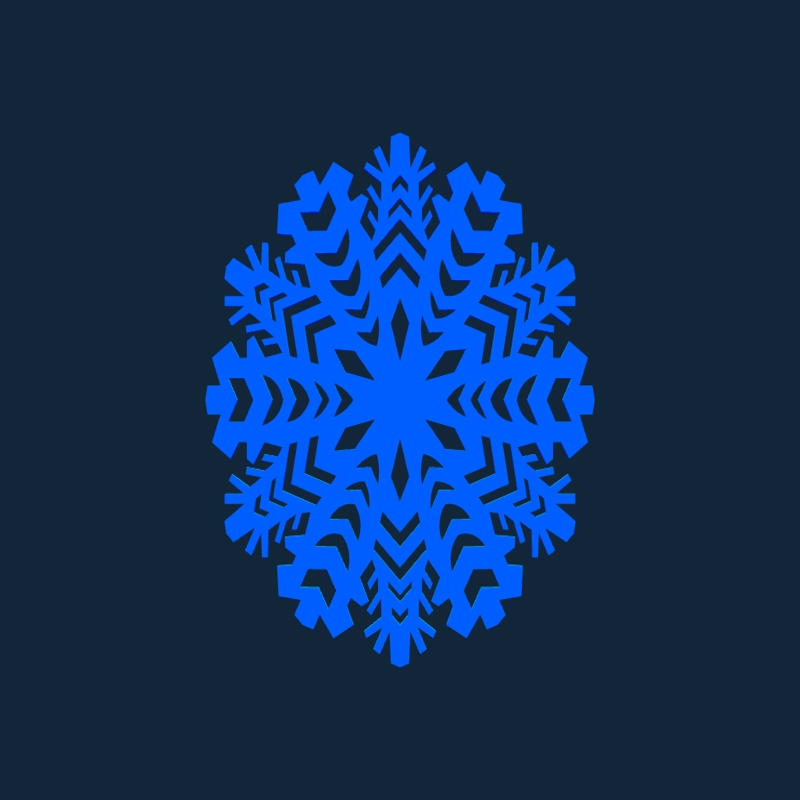 طرح دانه برف آبی مناسب برای استفاده در دستگاه های cnc چوب و cnc لیزر - snowflake blue stl file