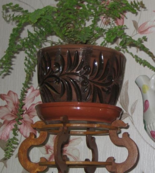 طرح پایه گلدان تزئینی طرح گل مناسب برای استفاده در دستگاه های cnc چوب و cnc لیزر - laser cut flower pot stand decorative plant stand cdr file