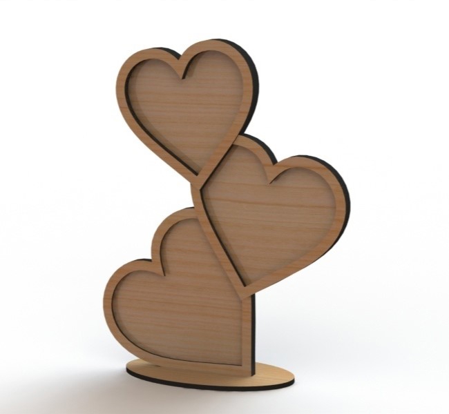 طرح قاب عکس چوبی طرح قلب مناسب برای استفاده در دستگاه های cnc چوب و cnc لیزر - laser cut wooden heart photo frames cdr file