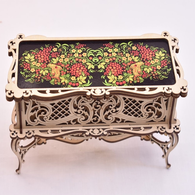 طرح جعبه چوبی دکوری مناسب برای استفاده در دستگاه های cnc چوب و cnc لیزر - laser cut wooden decorative box cdr file