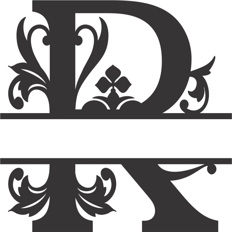 طرح فونت رگال اسپلیت r مناسب برای استفاده در دستگاه های cnc چوب و cnc لیزر - regal split font r dxf file