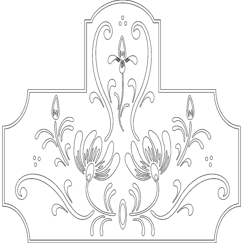 طرح گل مناسب برای استفاده در دستگاه های cnc چوب و cnc لیزر - floral design dxf file