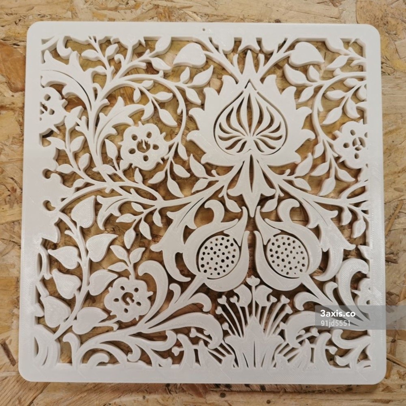 طرح الگوی گل تزئینی مناسب برای استفاده در دستگاه های cnc چوب و cnc لیزر - laser cut floral decor pattern svg file