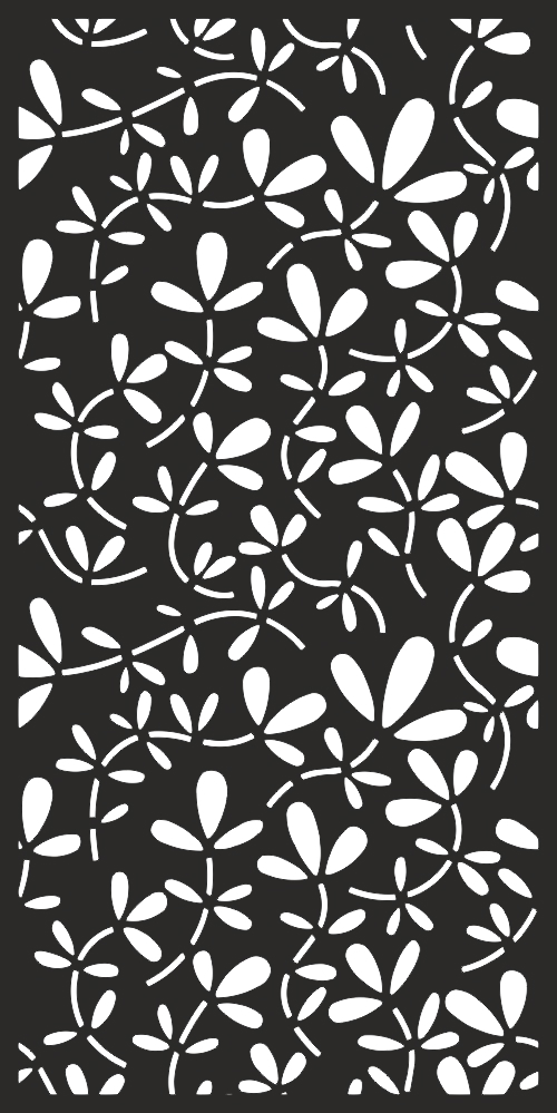 طرح گل روی پرده مناسب برای استفاده در دستگاه های cnc چوب و cnc لیزر - floral screen pattern cdr file
