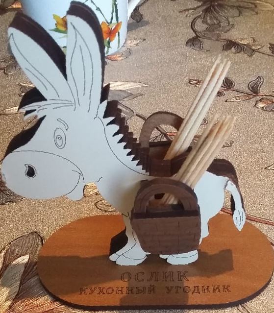 طرح پایه خلال دندان الاغ مناسب برای استفاده در دستگاه های cnc چوب و cnc لیزر - laser cut donkey toothpick stand cdr file
