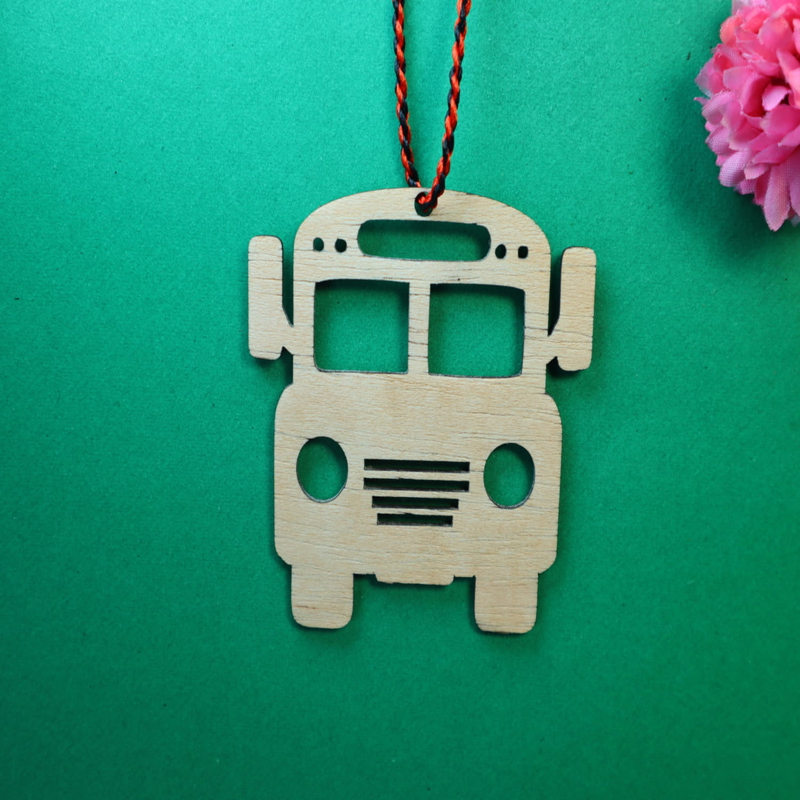 طرح تابلو چوبی راننده اتوبوس مناسب برای استفاده در دستگاه های cnc چوب و cnc لیزر - laser cut bus driver wood ornament cdr file