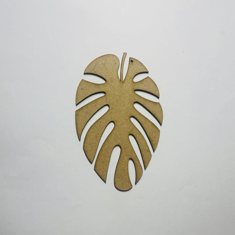 طرح چوب طرح مانسترای ناتمام مناسب برای استفاده در دستگاه های cnc چوب و cnc لیزر - laser cut monstera cutout unfinished wood monstera shape cdr file