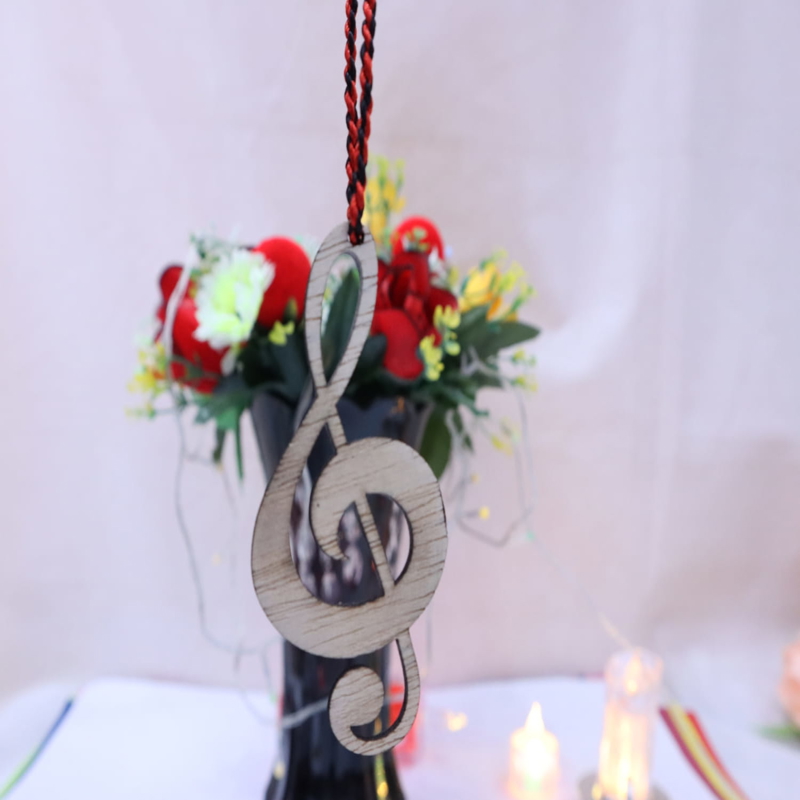 طرح تاج کریسمس مناسب برای استفاده در دستگاه های cnc چوب و cnc لیزر - laser cut treble clef christmas ornament cdr file