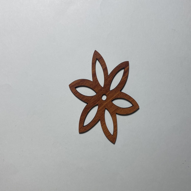 طرح گل چوبی ناتمام برای کاردستی مناسب برای استفاده در دستگاه های cnc چوب و cnc لیزر - laser cut unfinished wooden flower cutout for craft cdr file