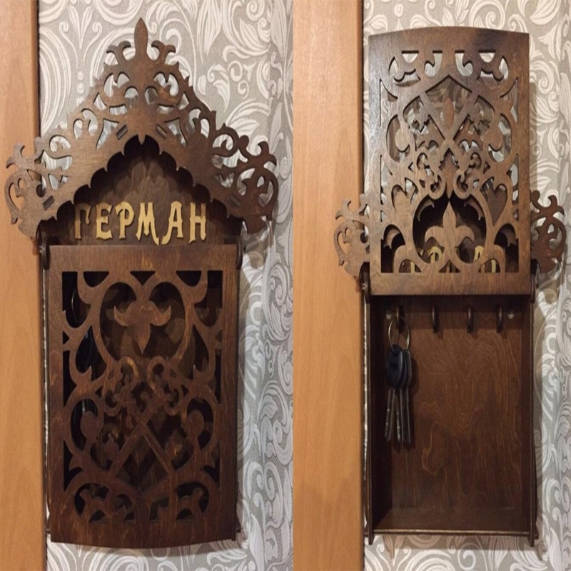 طرح جاکلیدی دیواری دکوراتیو مناسب برای استفاده در دستگاه های cnc چوب و cnc لیزر - laser cut decorative wall key box cdr file