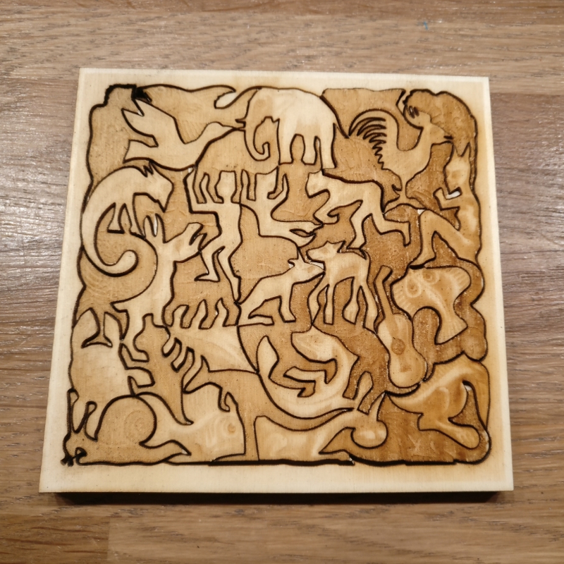 طرح موزاییک ام سی اشر ۲ مناسب برای استفاده در دستگاه های cnc چوب و cnc لیزر - laser cut m c escher mosaic ii cdr file