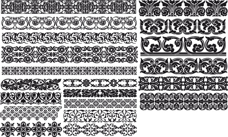 طرح حاشیه‌های گلدار فانتزی مناسب برای استفاده در دستگاه های cnc چوب و cnc لیزر - fancy floral borders eps file
