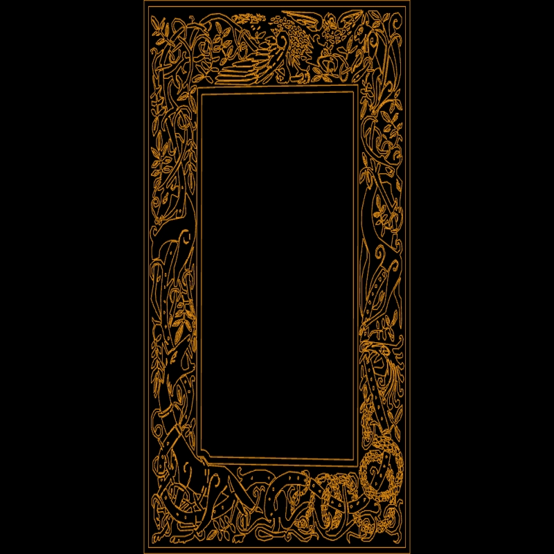 طرح قاب عکس طرح سلتیک مناسب برای استفاده در دستگاه های cnc چوب و cnc لیزر - celtic clip art frame dxf file