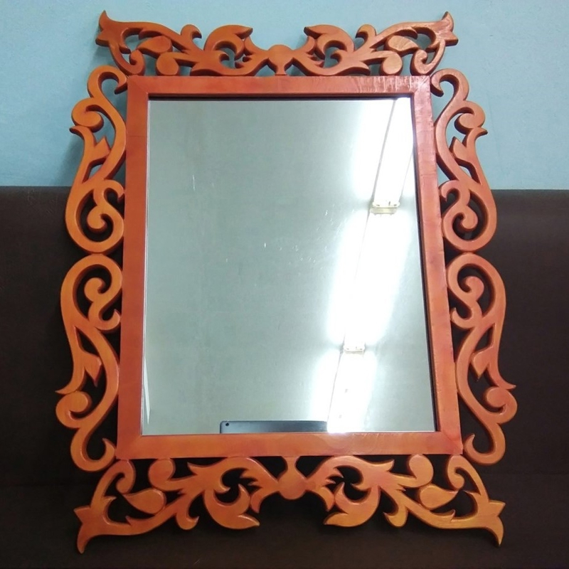 طرح قاب آینه حکاکی شده مناسب برای استفاده در دستگاه های cnc چوب و cnc لیزر - laser cut carved mirror frame cdr file