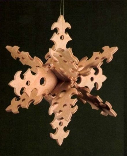 طرح دانه برف سه بعدی مخصوص کریسمس مناسب برای استفاده در دستگاه های cnc چوب و cnc لیزر - laser cut 3d snowflake christmas decor cdr file