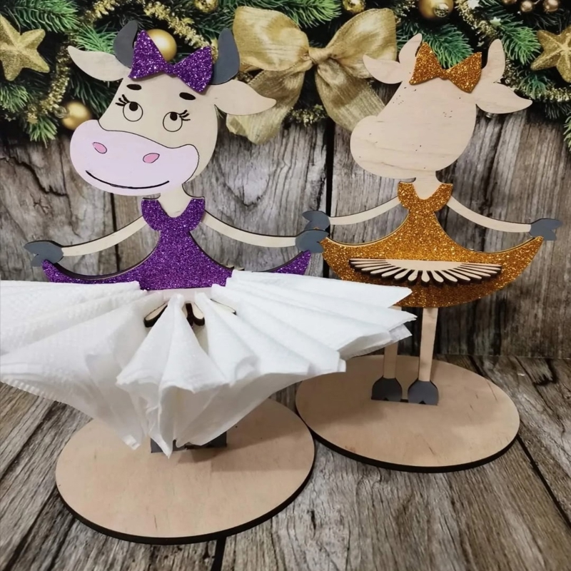 طرح جا دستمال سفره عروسک بامزه مناسب برای استفاده در دستگاه های cnc چوب و cnc لیزر - laser cut cute doll napkin holder cdr file