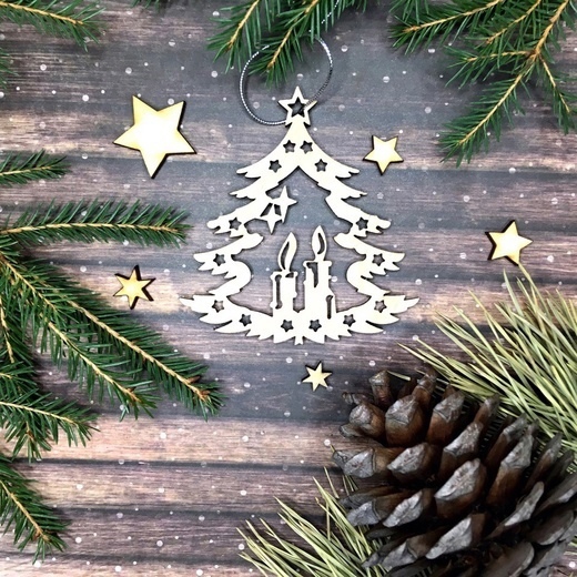 طرح آویزهای چوبی درخت کریسمس مناسب برای استفاده در دستگاه های cnc چوب و cnc لیزر - laser cut wooden christmas tree pendants cdr file