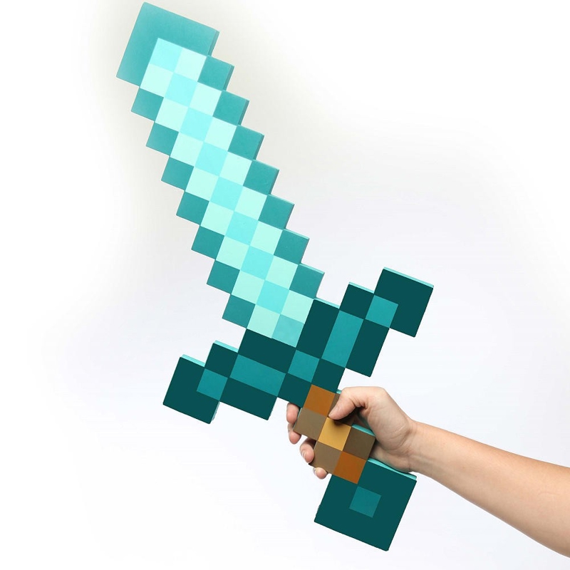 طرح شمشیر و کلنگ الماس ماینکرافت مناسب برای استفاده در دستگاه های cnc چوب و cnc لیزر - laser cut minecraft diamond sword and pickaxe toys cdr file