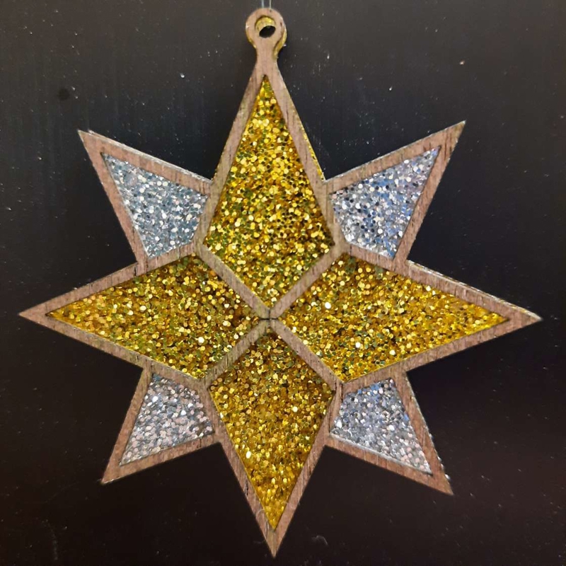 طرح ستاره کریسمس مناسب برای استفاده در دستگاه های cnc چوب و cnc لیزر - laser cut christmas star svg file