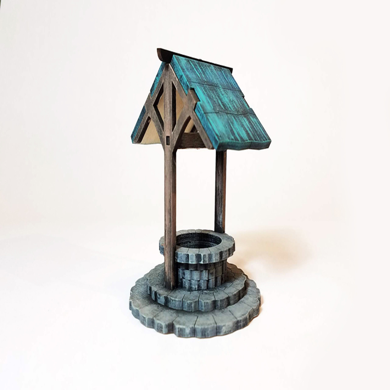طرح آرزوی خوب مناسب برای استفاده در دستگاه های cnc چوب و cnc لیزر - laser cut wishing well dxf file