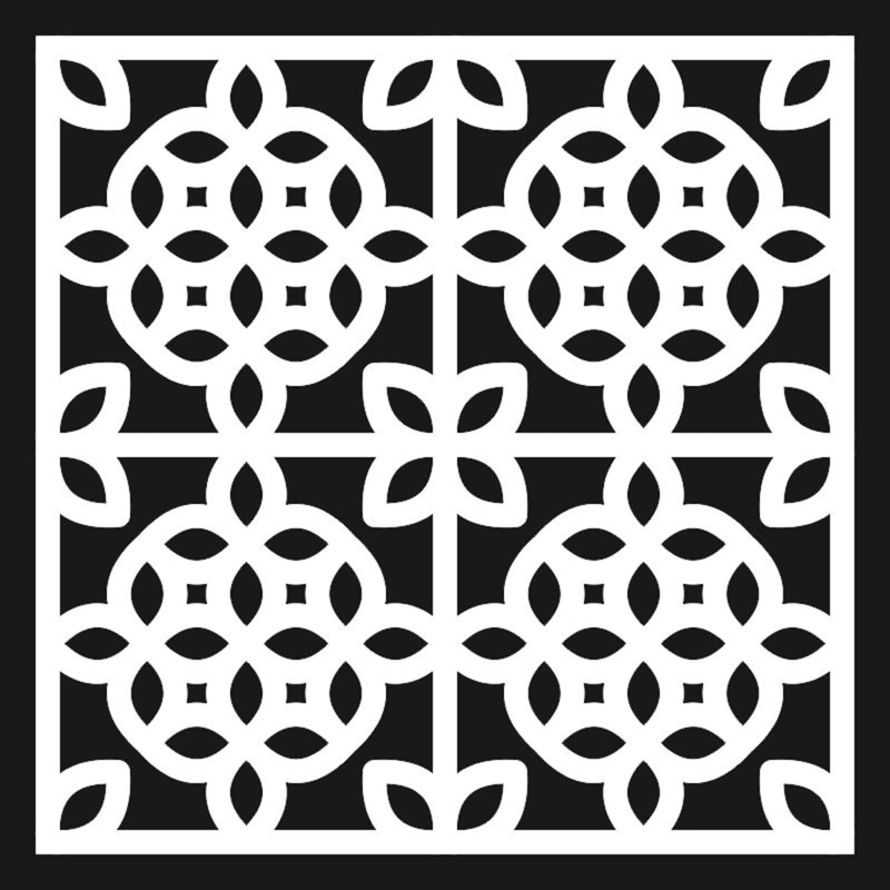 طرح گل تکرار شونده cnc مناسب برای استفاده در دستگاه های cnc چوب و cnc لیزر - floral repeating pattern for cnc laser cutting cdr file