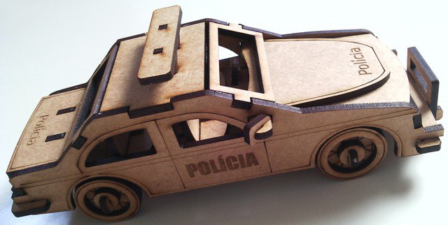 طرح ماشین پلیس مناسب برای استفاده در دستگاه های cnc چوب و cnc لیزر - laser cut police car template cdr file