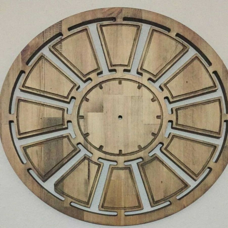 طرح ساعت گرد چوبی مناسب برای استفاده در دستگاه های cnc چوب و cnc لیزر - laser cut wooden round clock template cdr file